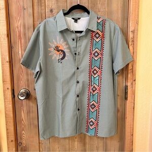 NWT OUKU Southwest Kokopelli Button-Up Shirt Large